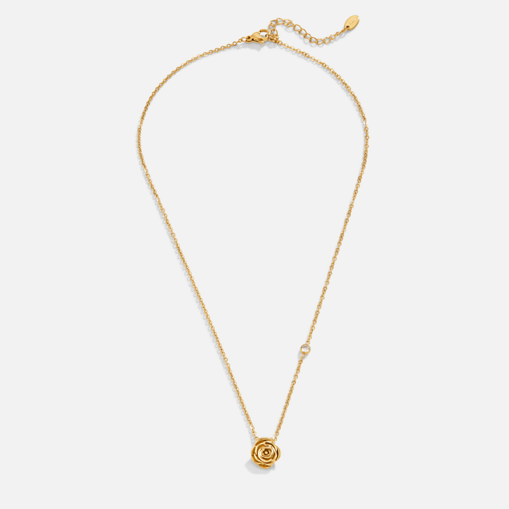 Collar con colgante de rosa dorado, vista 4