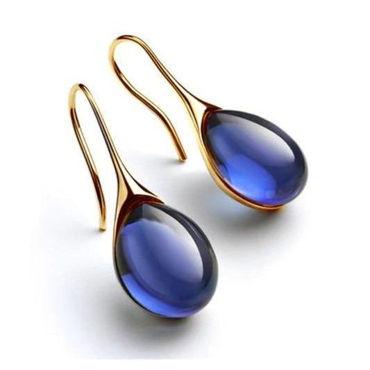 Pendientes largos con cristal en forma de gota, vista 2