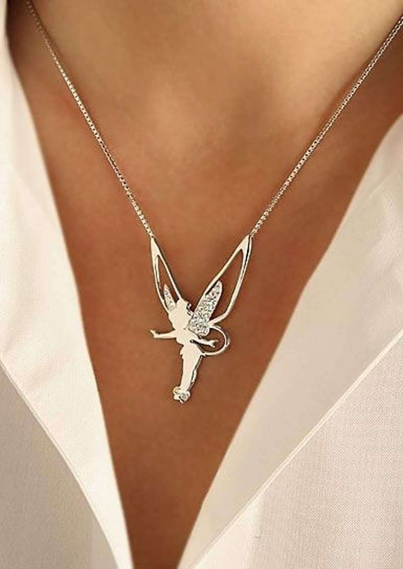 Collar con colgante de hada dorado, vista 2