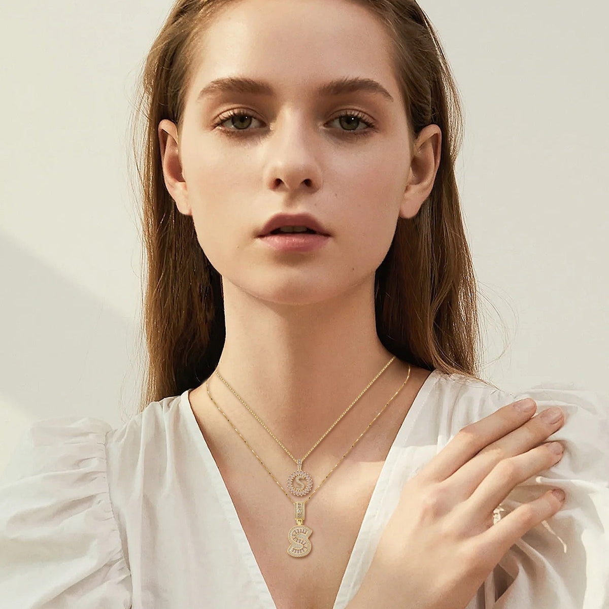 Set de collares con inicial, vista 4