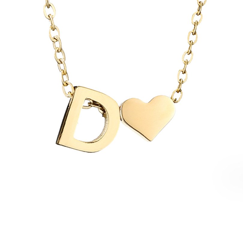 Collar con inicial y colgante de corazón, vista 10
