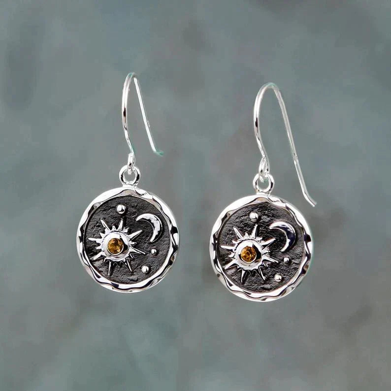 Pendientes boho de sol y luna, vista 2