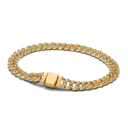 Pulsera de eslabones cubanos con circonitas