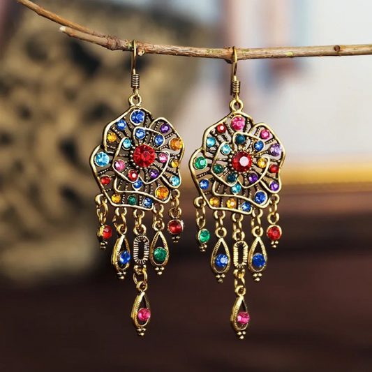 Pendientes mandala vintage multicolor