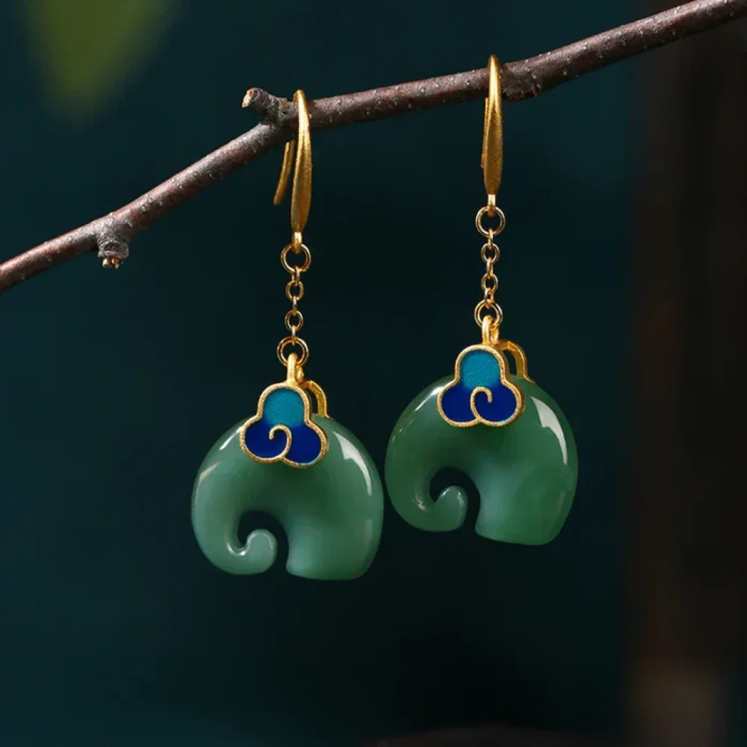 Pendientes retro de elefante