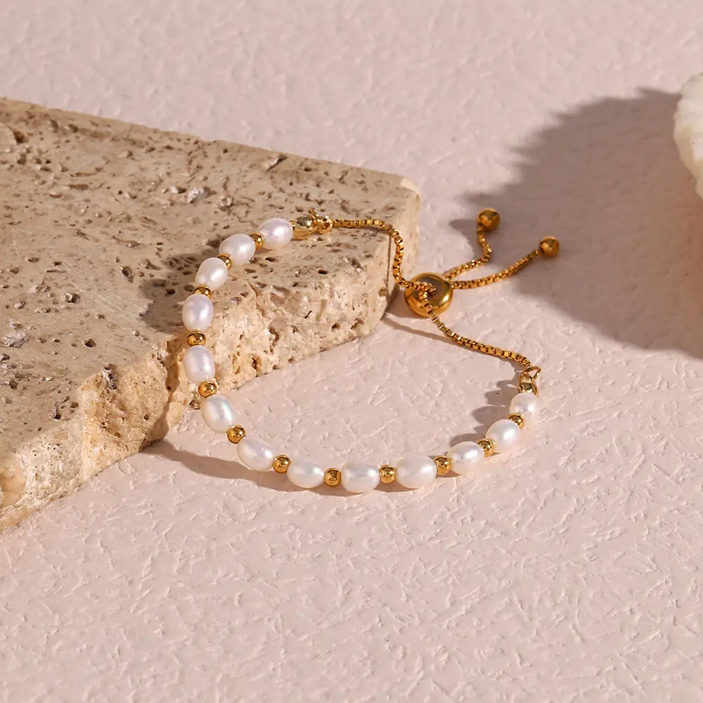 Pulsera con perlas y cadena, vista 4
