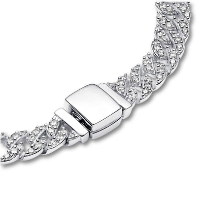 Pulsera de eslabones cubanos con circonitas, vista 8