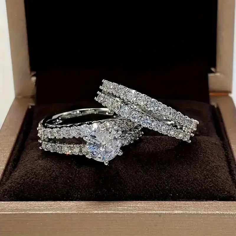 Set de anillos con circonitas, vista 3