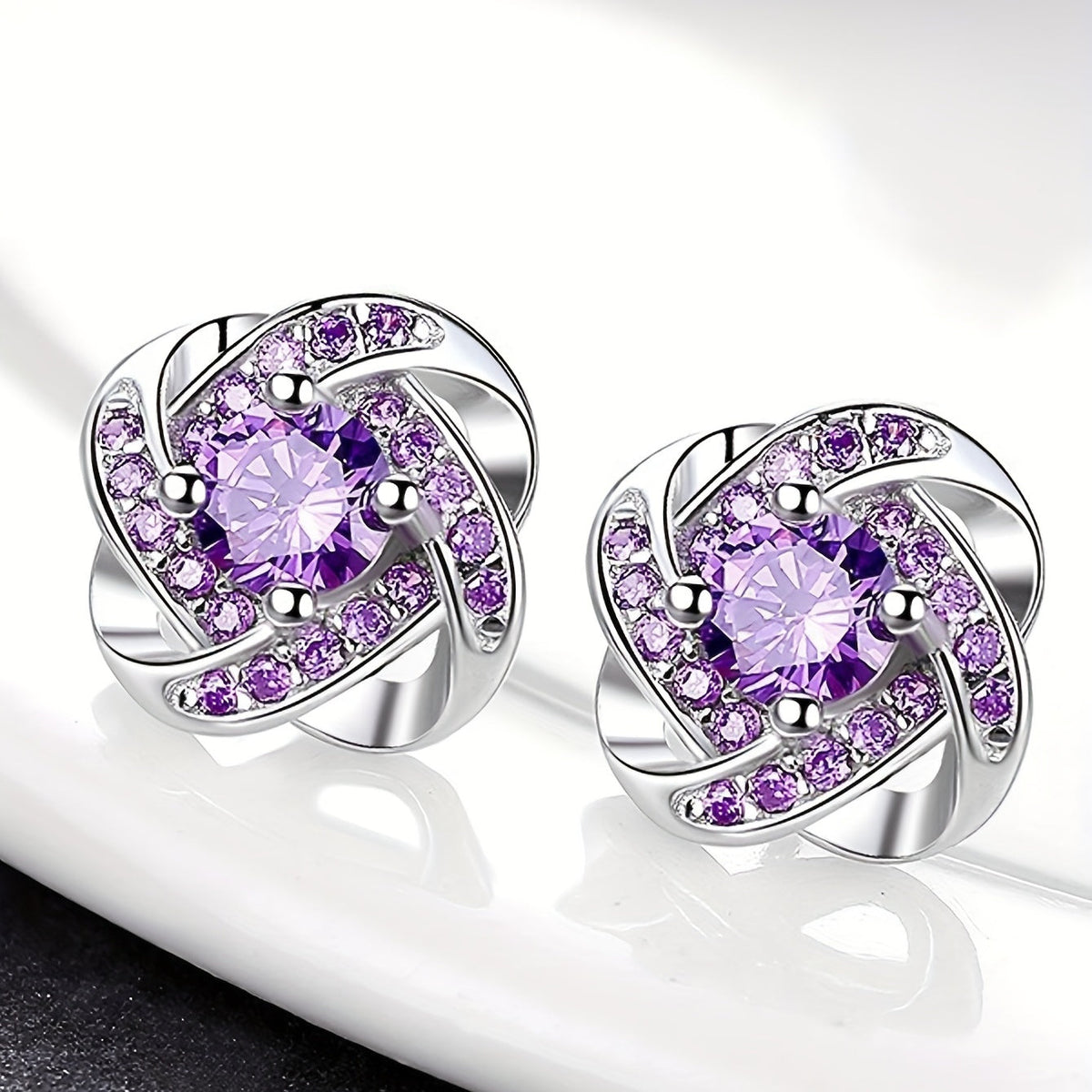 Pendientes de trébol morado, vista 7