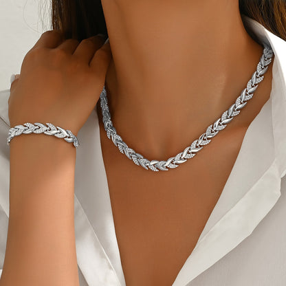 Conjunto de collar y pulsera espiga con cristales, vista 8