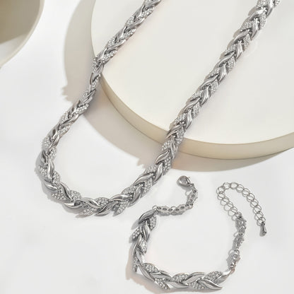 Conjunto de collar y pulsera espiga con cristales, vista 9