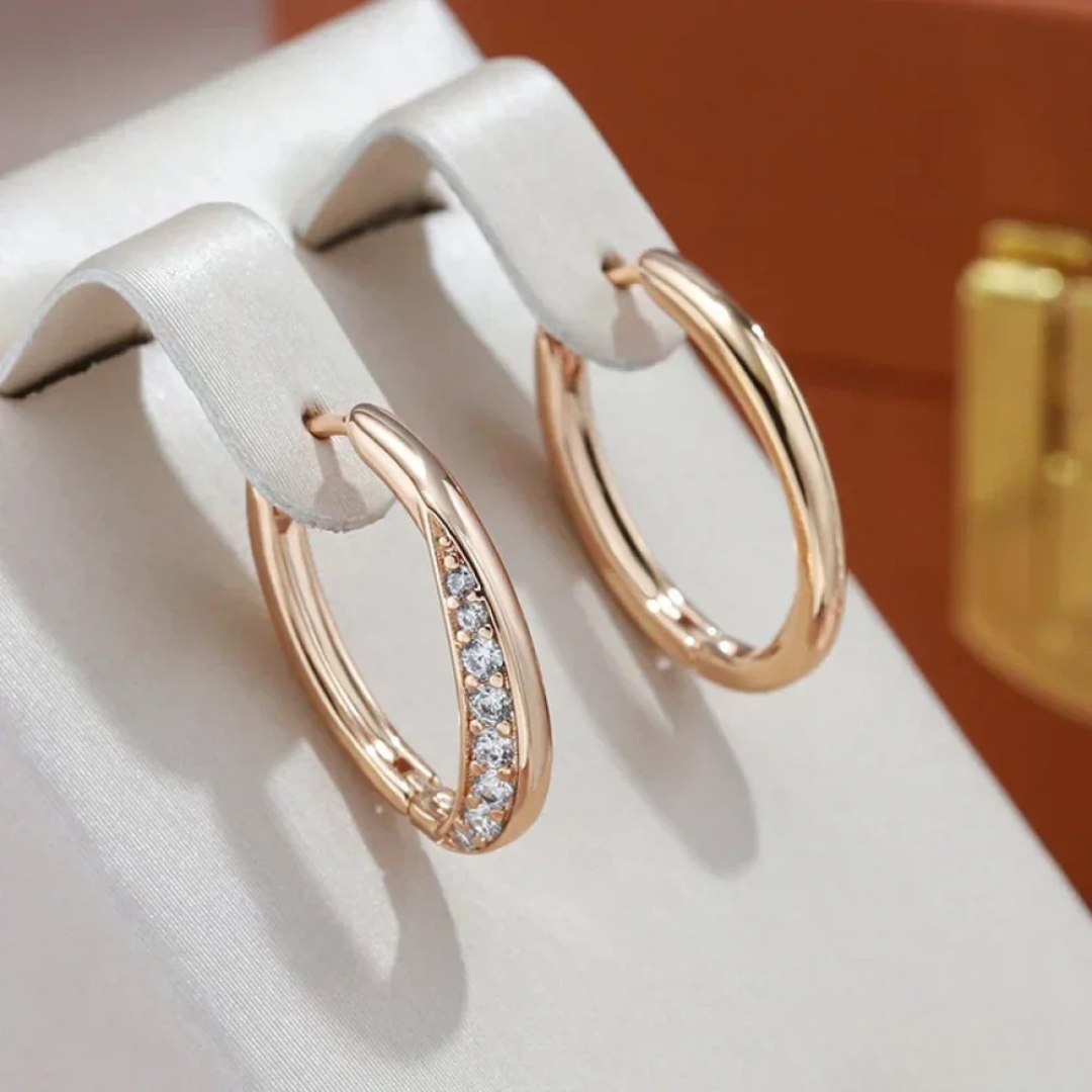 Aros dorados con circonitas