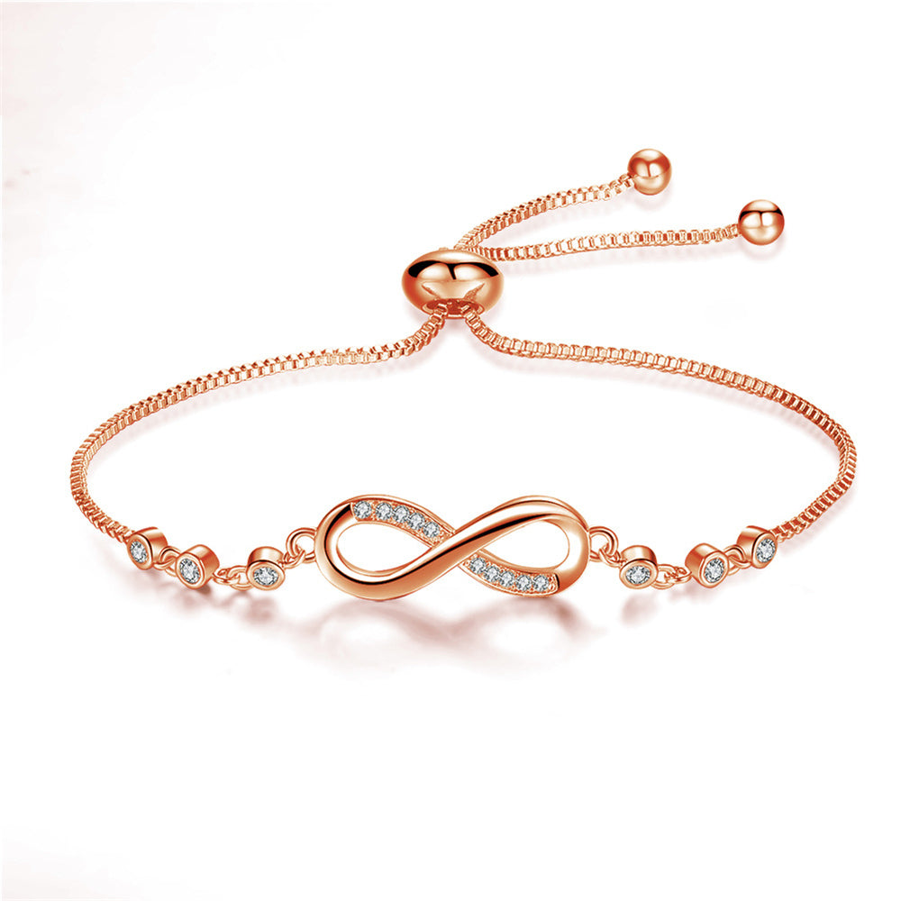 Pulsera ajustable de infinito con circonitas, vista 2