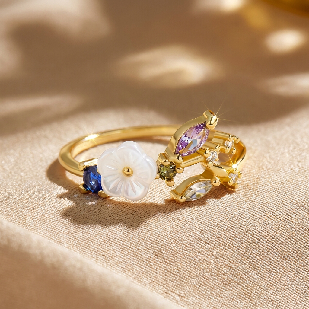 Anillo de primavera con flor, vista 3