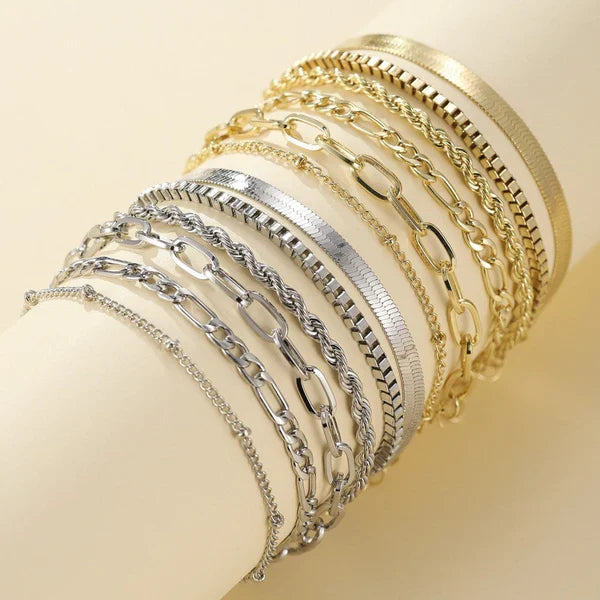 Set de 5 pulseras doradas, vista 3