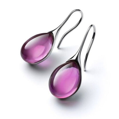 Pendientes largos con cristal en forma de gota, vista 4