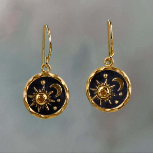 Pendientes boho de sol y luna