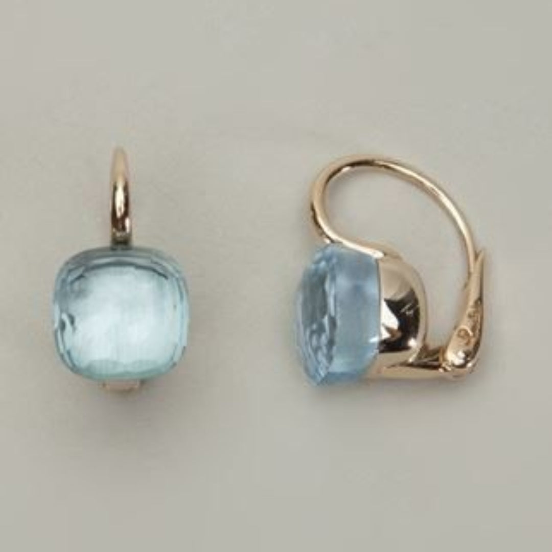 Pendientes vintage con cristal azul