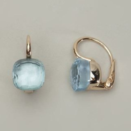 Pendientes vintage con cristal azul