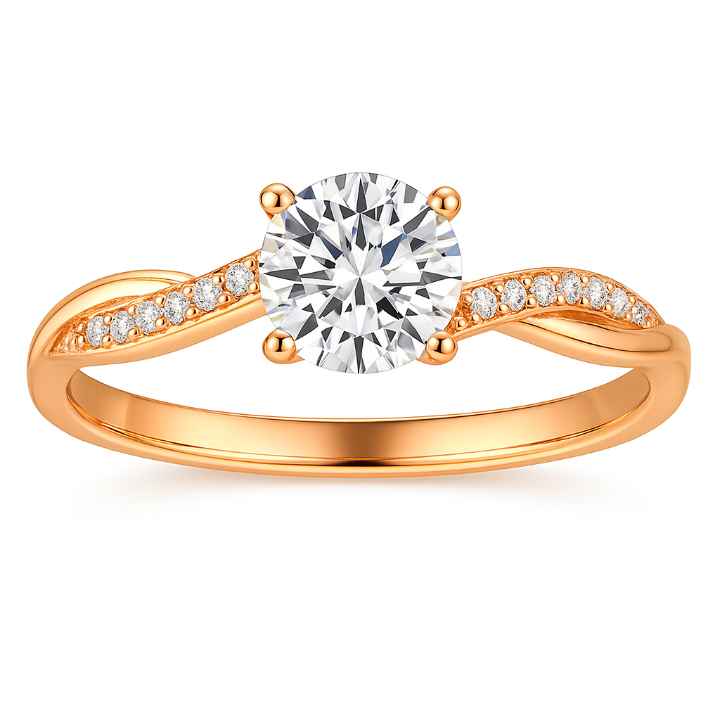 Anillo solitario con circonitas