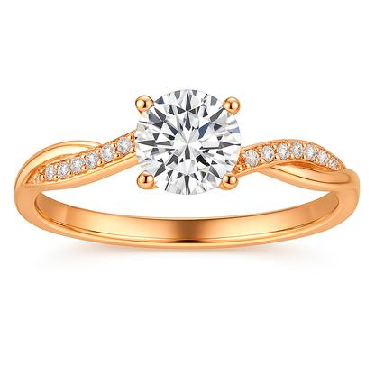 Anillo solitario con circonitas