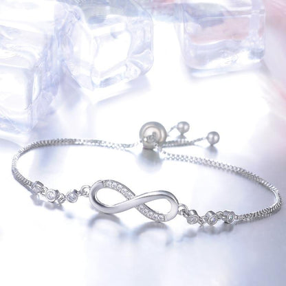 Pulsera ajustable de infinito con circonitas, vista 4
