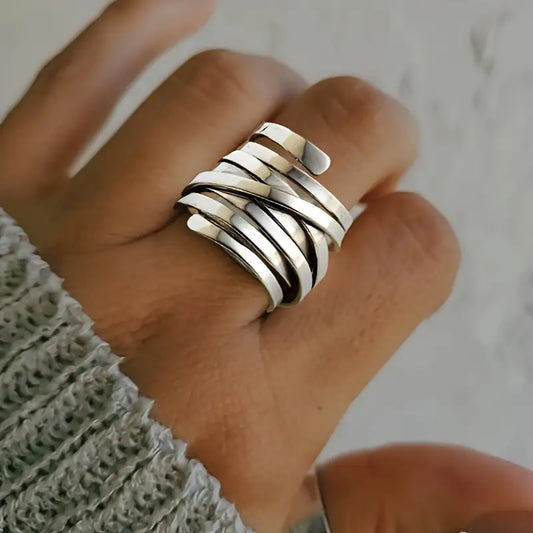 Anillo vintage plateado, vista 2
