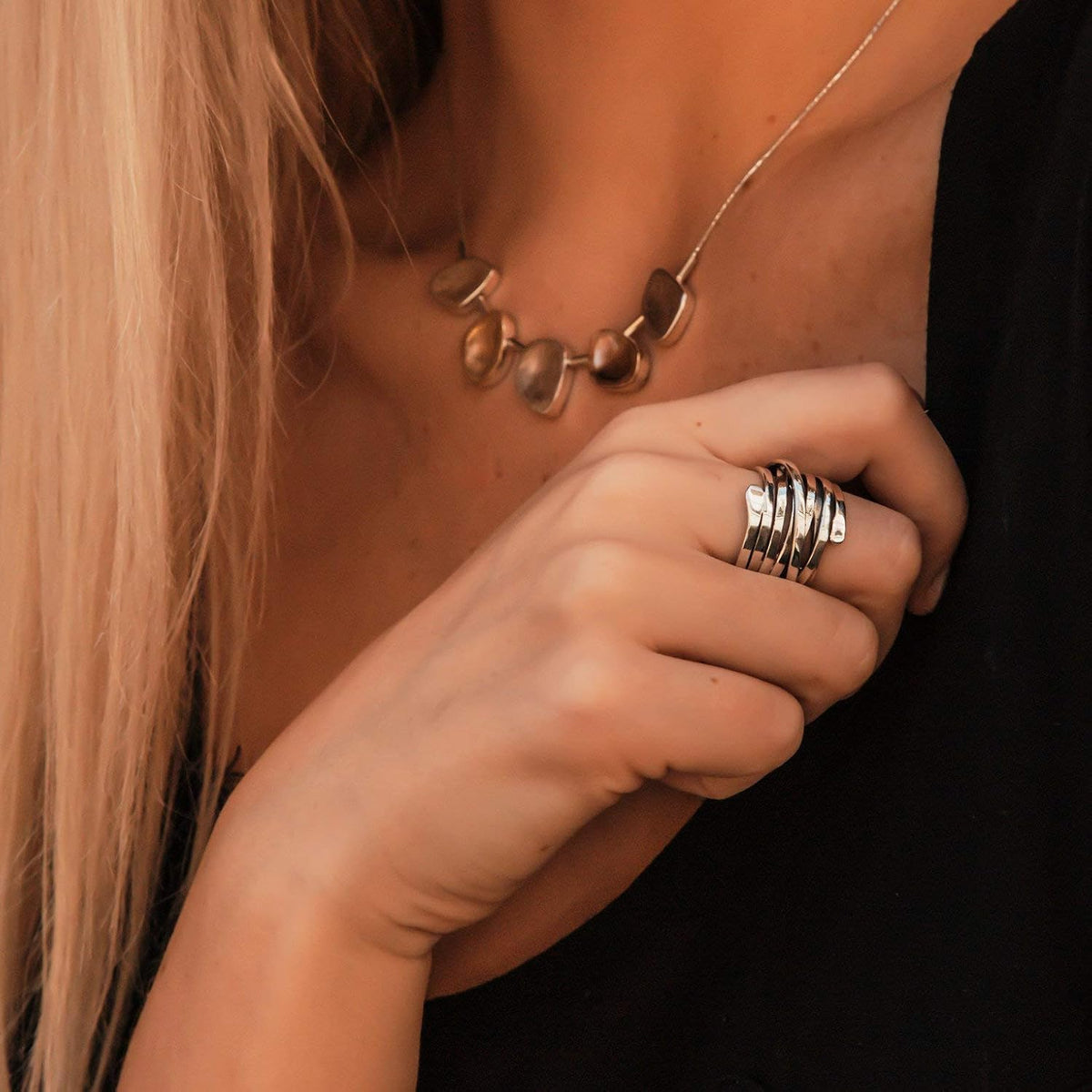 Anillo vintage plateado, vista 3