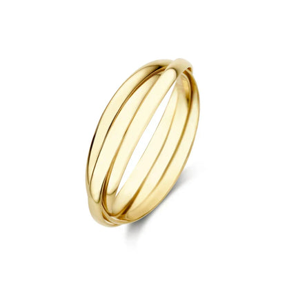 Anillo dorado triple, vista 2