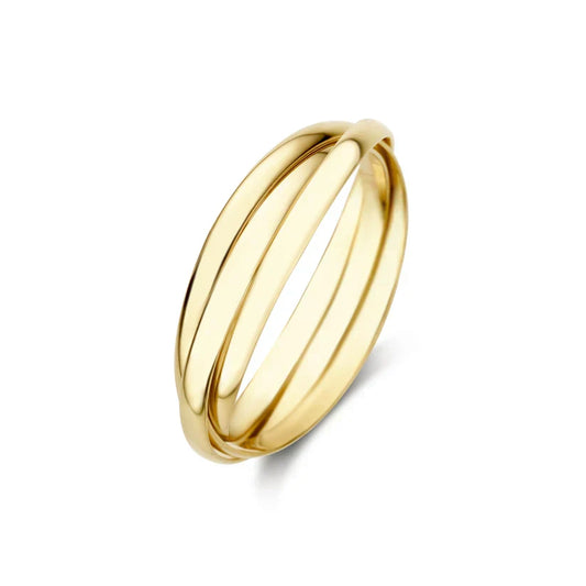 Anillo dorado triple, vista 2