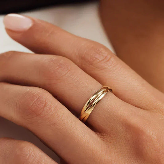 Anillo dorado triple