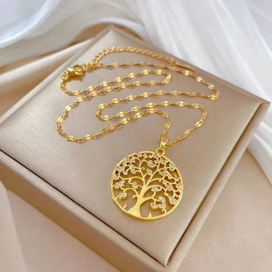 Colgante de árbol de la vida dorado