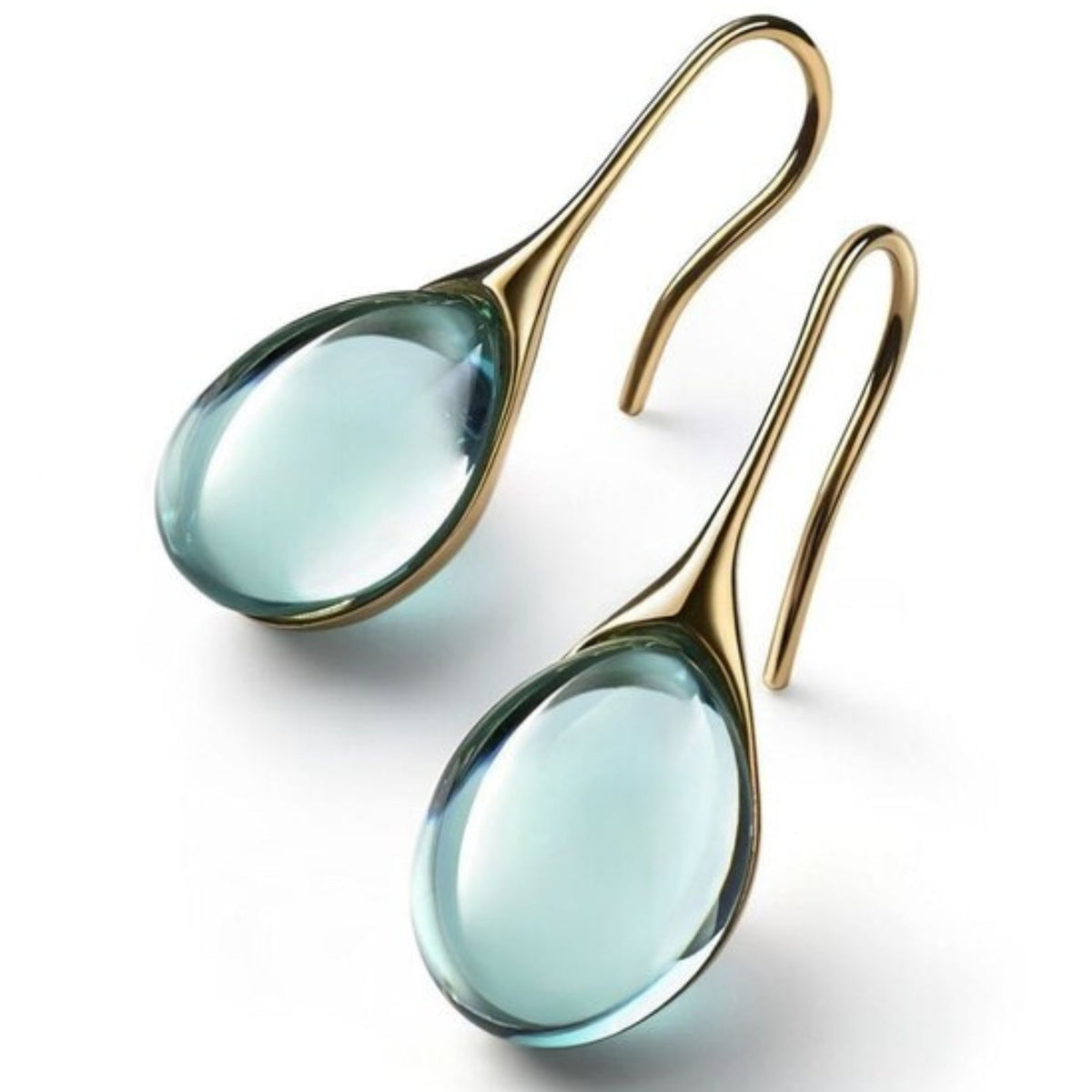 Pendientes largos con cristal en forma de gota