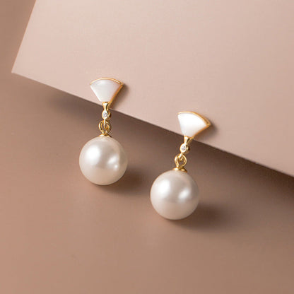 Pendientes plateados con perla, vista 4