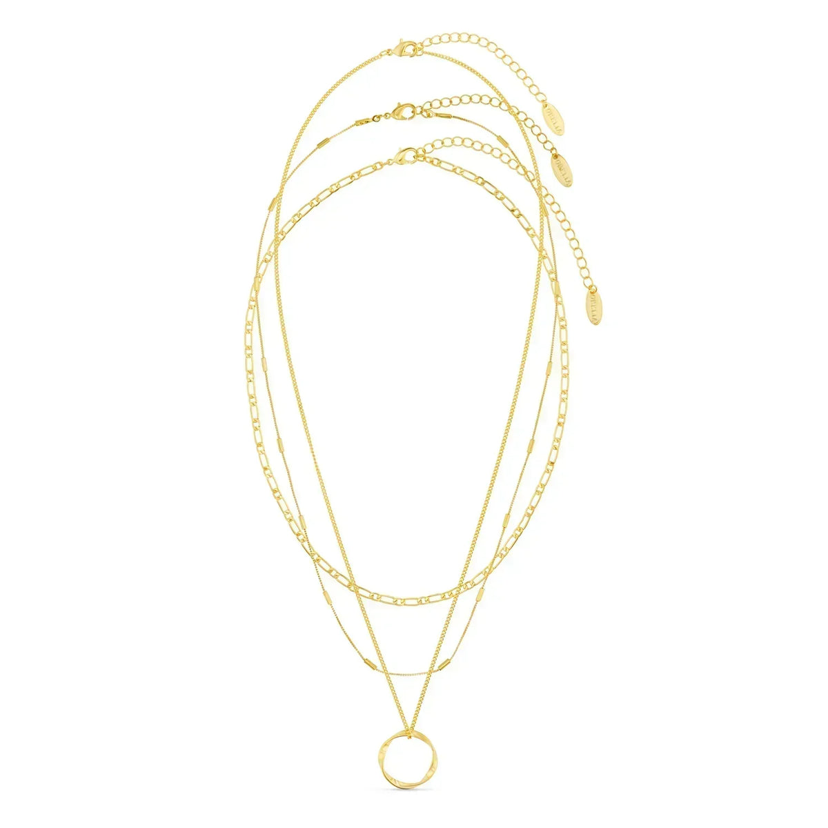 Collar dorado de tres aros abierto, vista 2