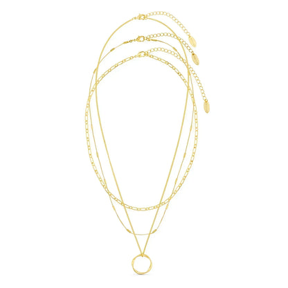 Collar dorado de tres aros abierto, vista 2