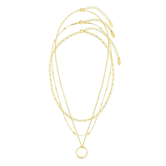 Collar dorado de tres aros abierto, vista 2