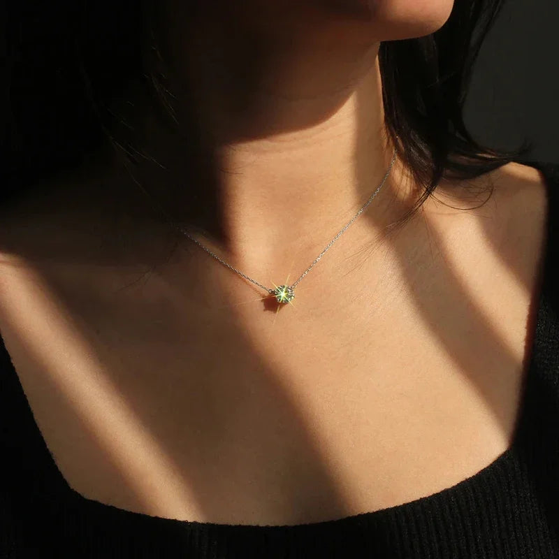 Collar solitario con cristal