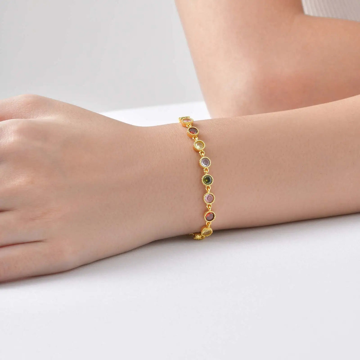 Pulsera de abalorios arcoíris