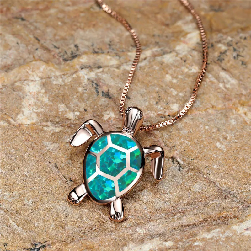 Collar con colgante de tortuga opalina, vista 10
