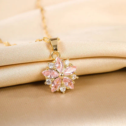 Collar con flor de cerezo rosa, vista 4