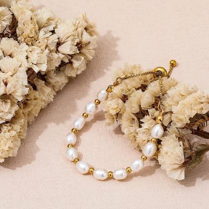 Pulsera con perlas y cadena, vista 6