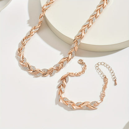 Conjunto de collar y pulsera espiga con cristales, vista 4