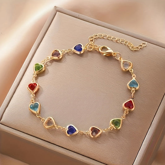 Pulsera de corazones de colores