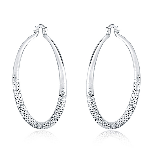Aros plateados martillados