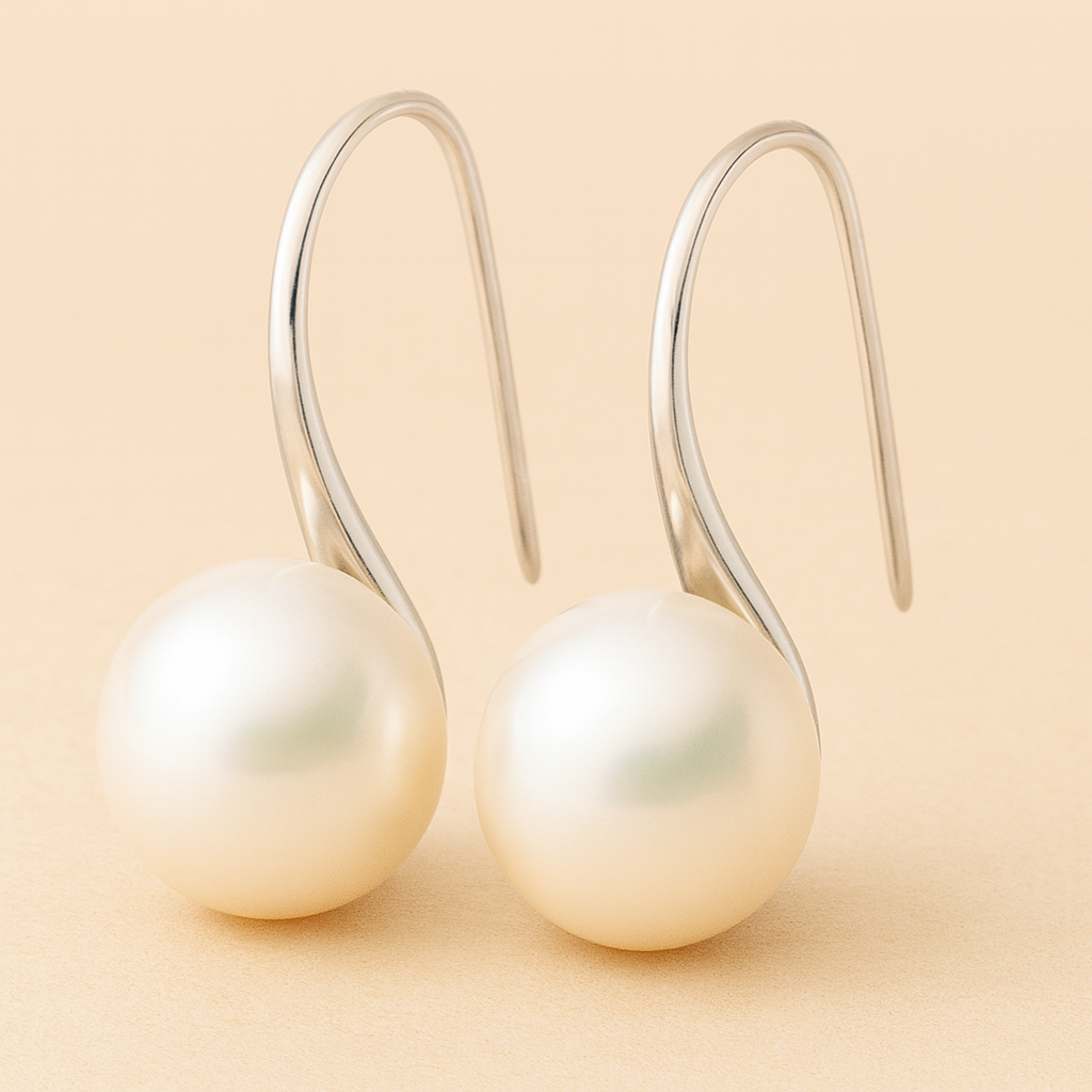 Pendientes de gota con perlas