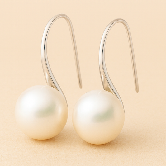 Pendientes de gota con perlas