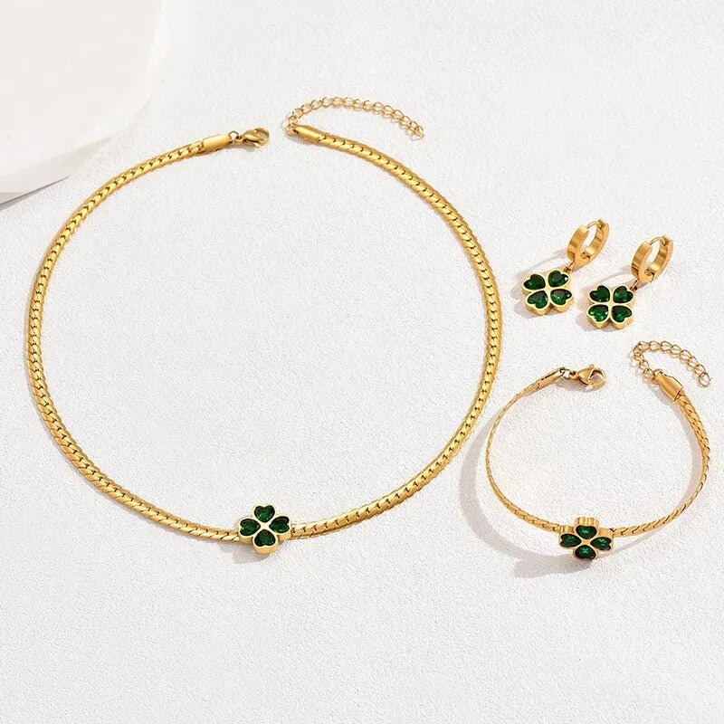 Conjunto de joyas de trébol, vista 3