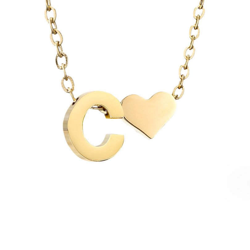 Collar con inicial y colgante de corazón, vista 9