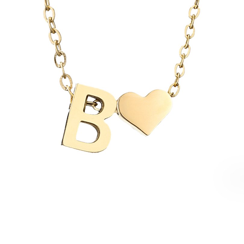 Collar con inicial y colgante de corazón, vista 8